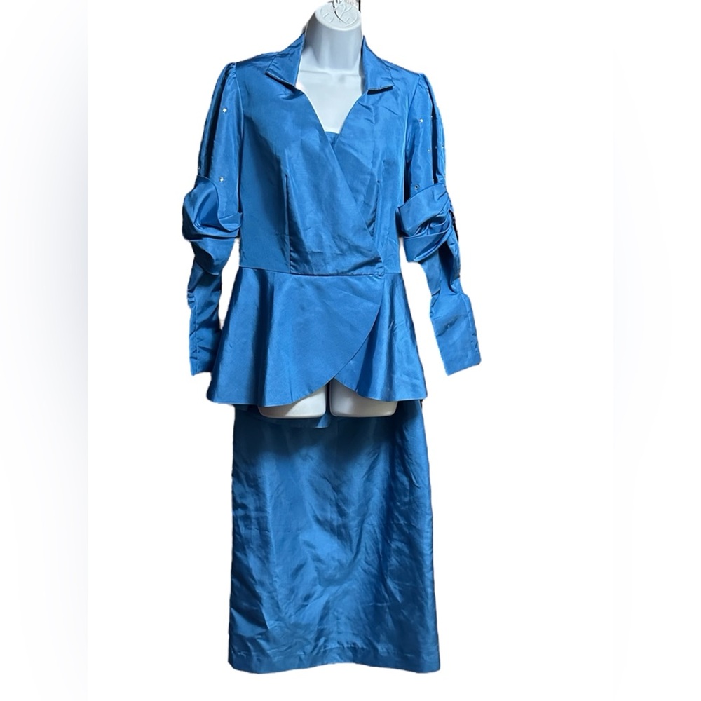 Vintage Blue Skirt Set rhinestones